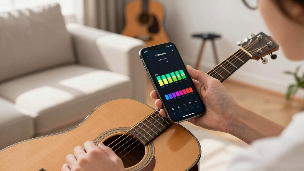 Guitar tuner that uses phone accelerometer